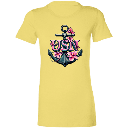 Pink Flower Anchor Ladies' Favorite T-Shirt
