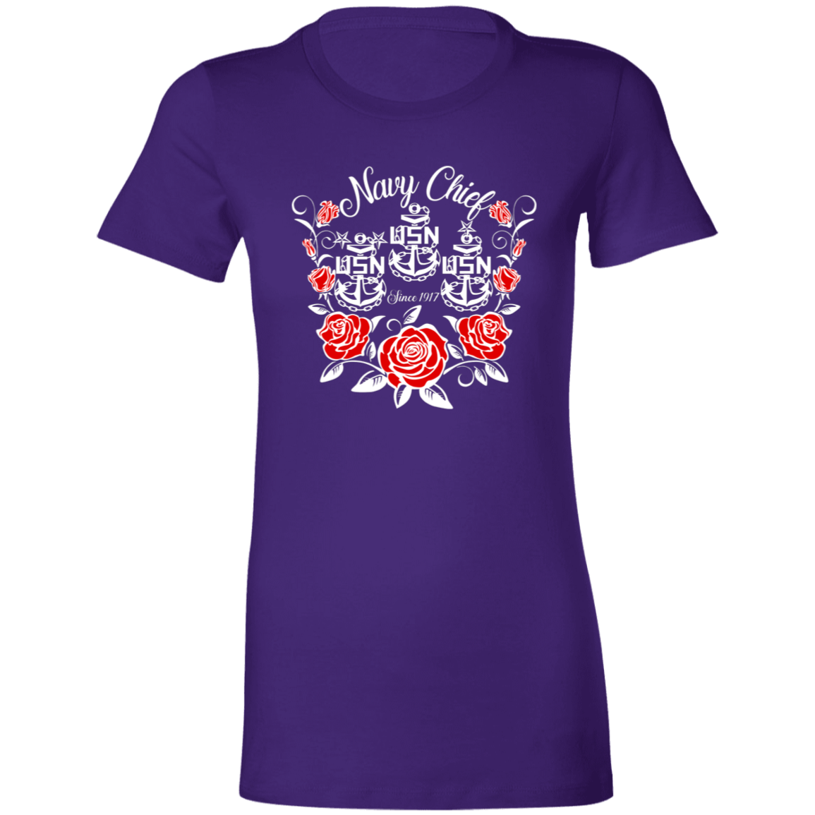 Navy Chief Rose White Ladies' Favorite T-Shirt