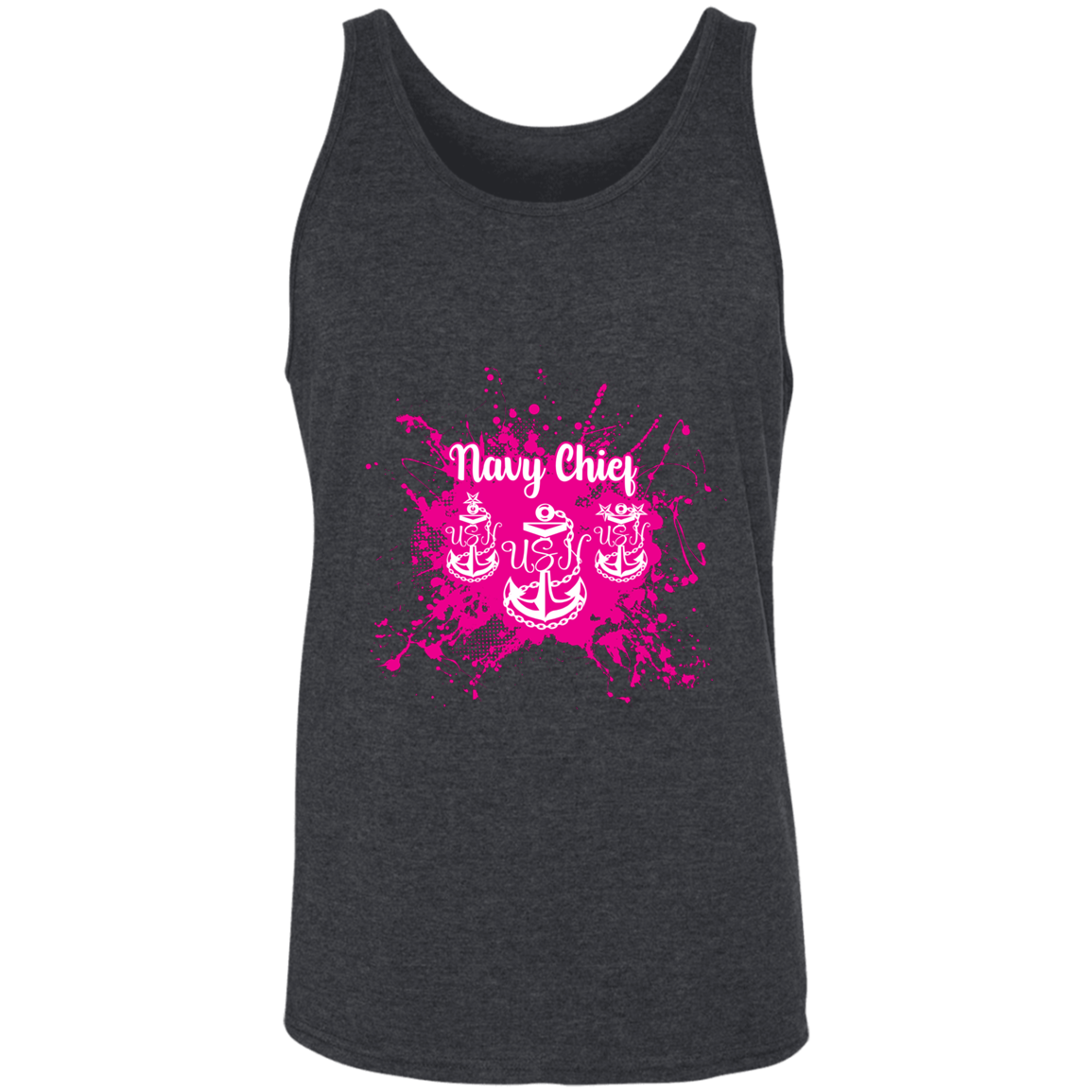 Navy Chief Pink Paint Unisex Tank