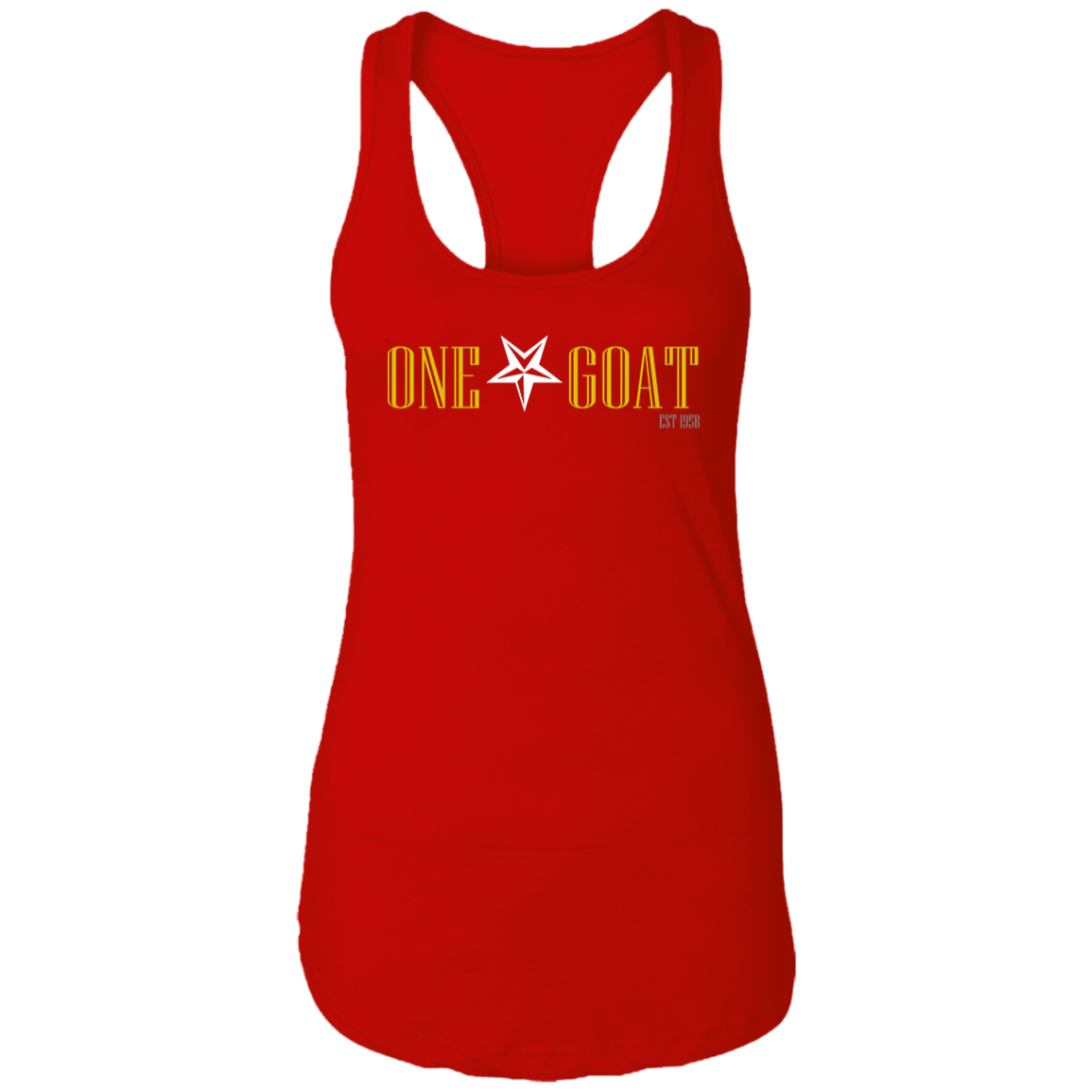 One Star Goat Gold Ladies Racerback Tank