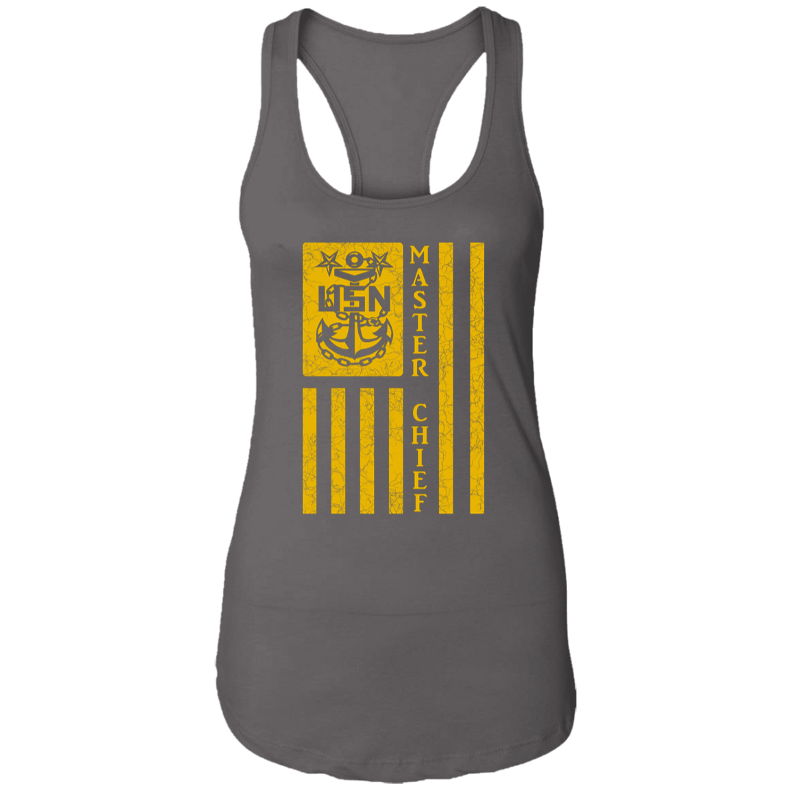 Master Chief Flag Gold Ladies Racerback Tank