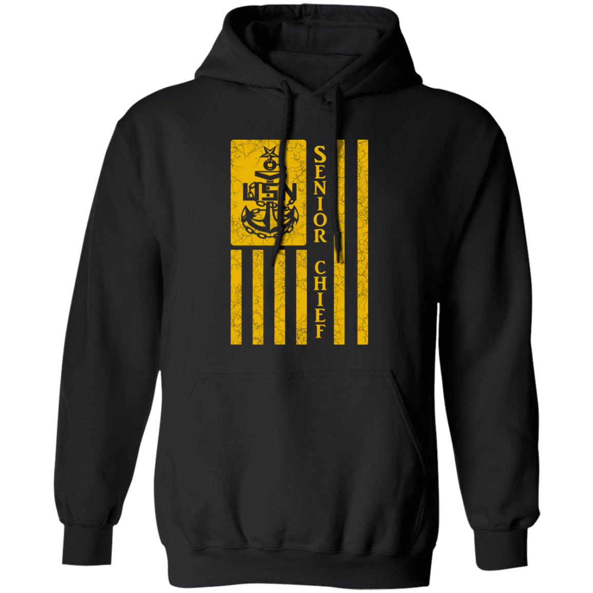 Senior Chief Flag Gold Pullover Hoodie