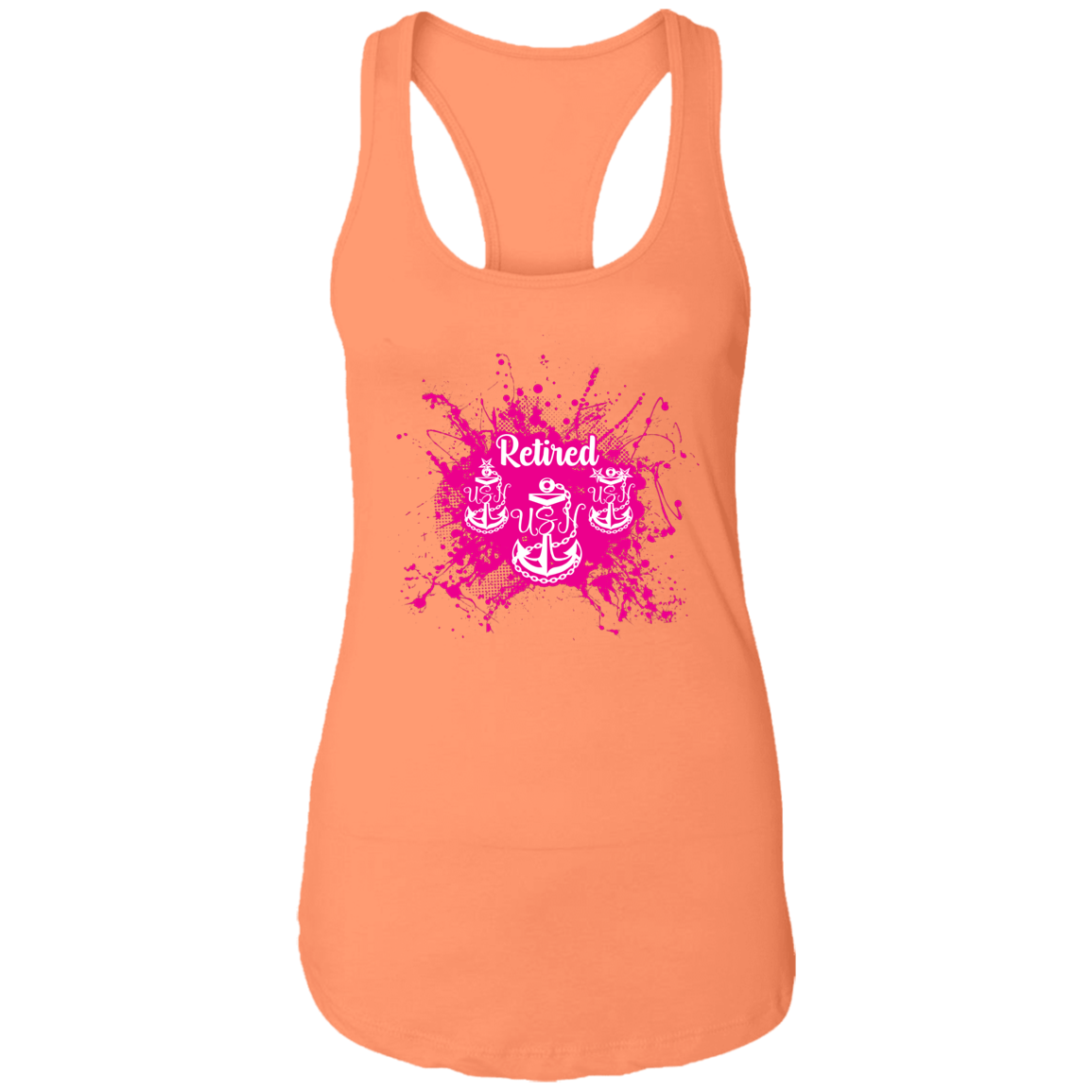 Retired Chief Pink Paint Ladies Racerback Tank