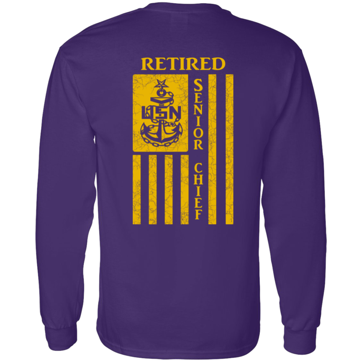 Retired Senior Chief Flag FB LS T-Shirt 5.3 oz.