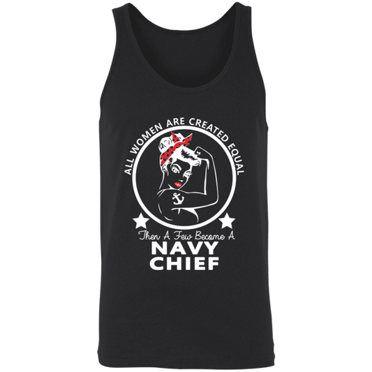 Navy Girl Chief White Unisex Tank