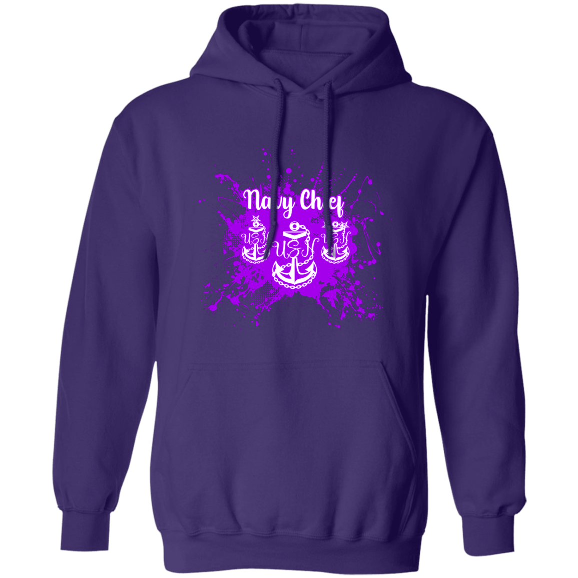 Navy Chief Purple Paint Pullover Hoodie
