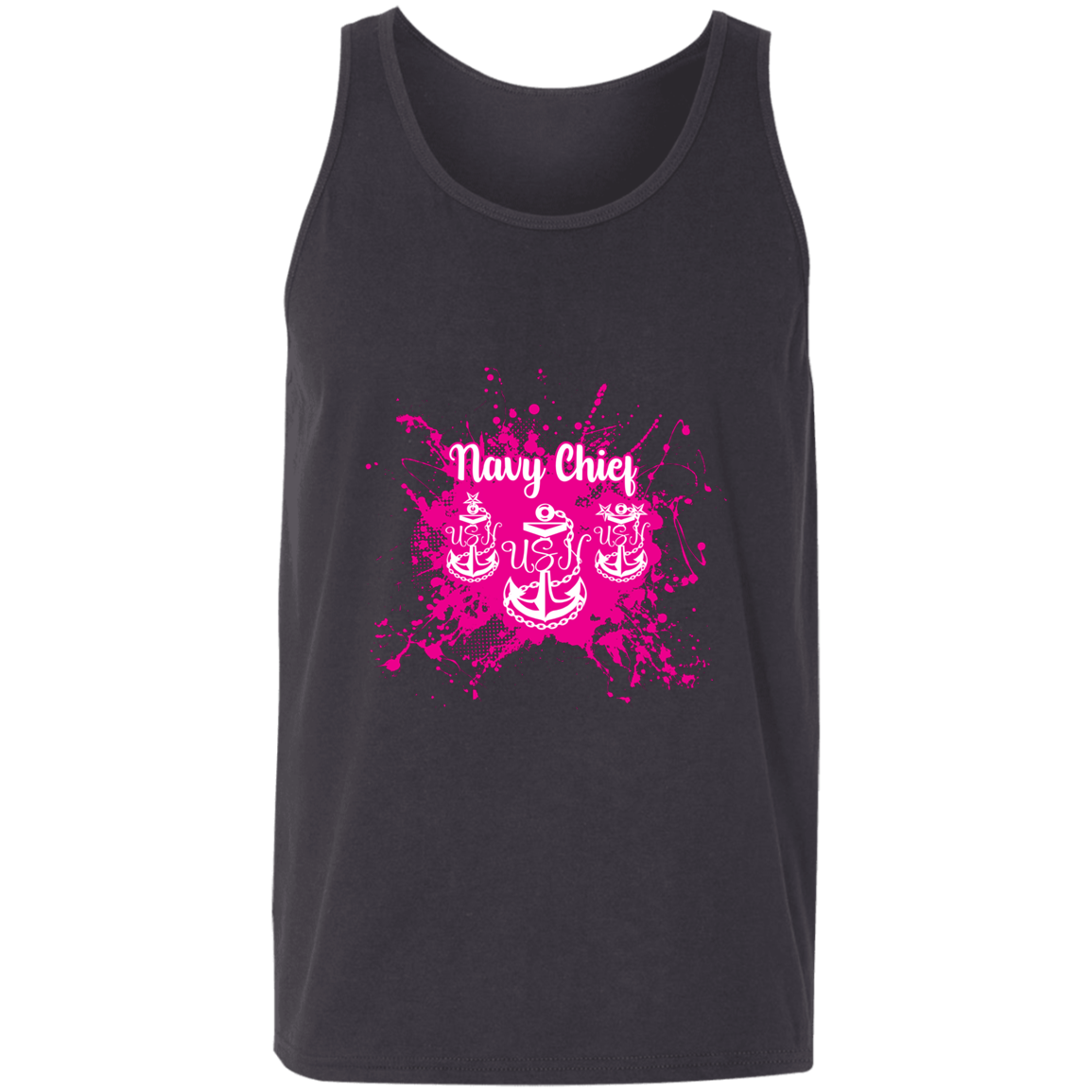 Navy Chief Pink Paint Unisex Tank
