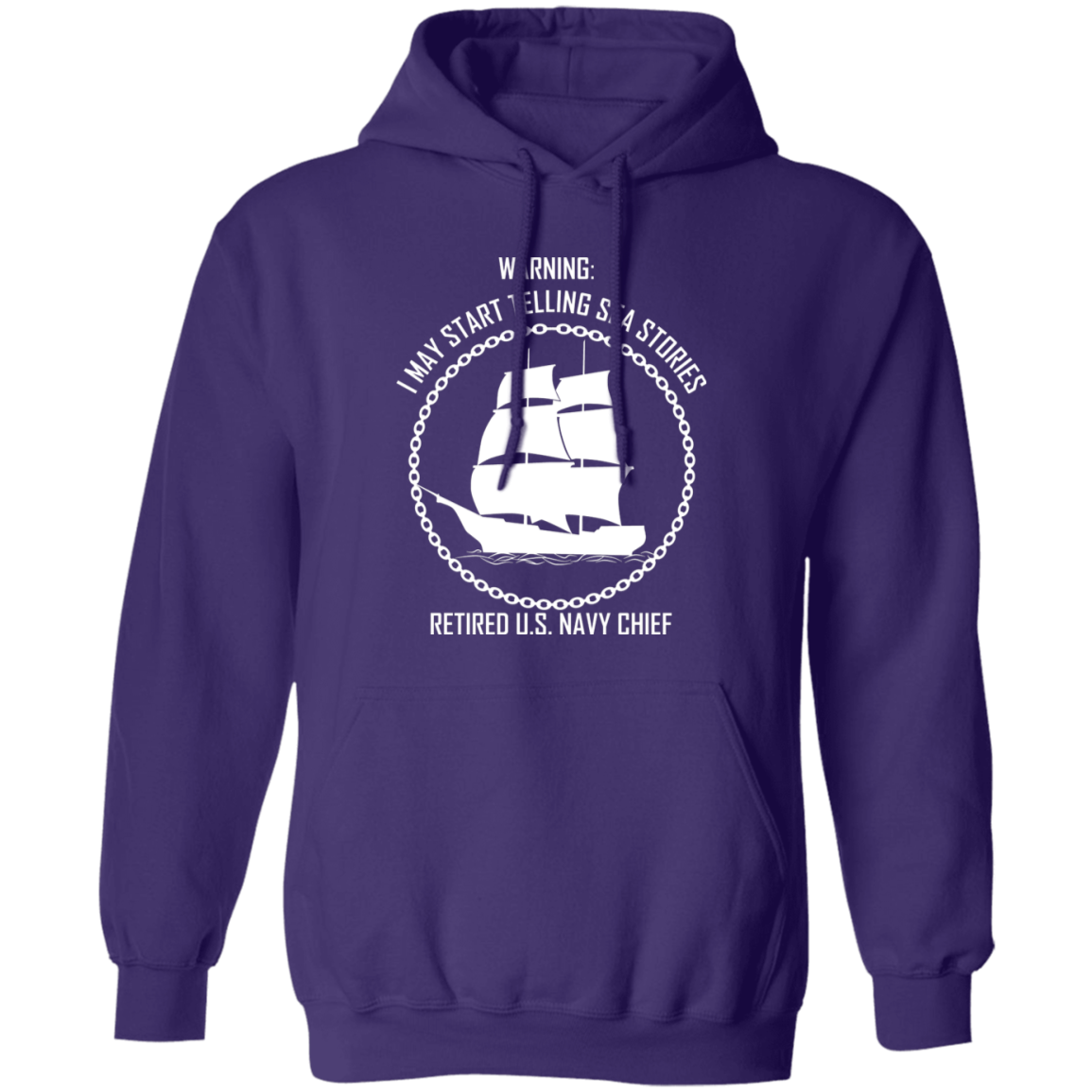 Retired Sea Stories White Pullover Hoodie