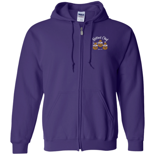 Retired Chief Rose Zip Up Hooded Sweatshirt