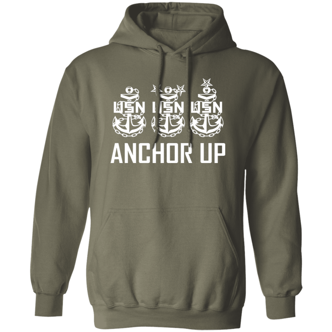 Anchor Up White Design Pullover Hoodie
