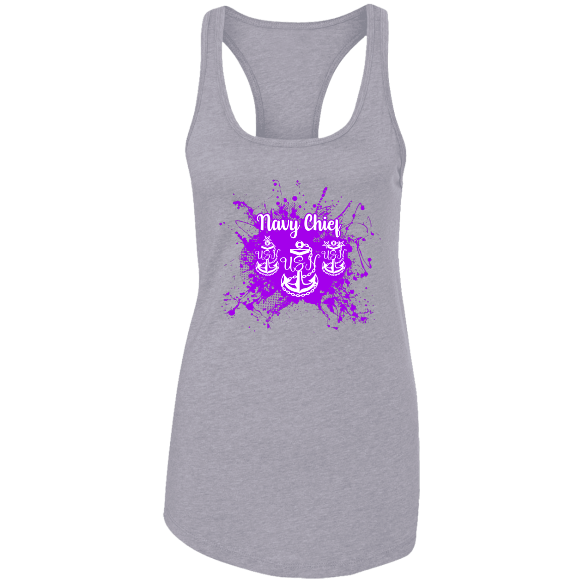 Navy Chief Purple Paint Ladies Racerback Tank