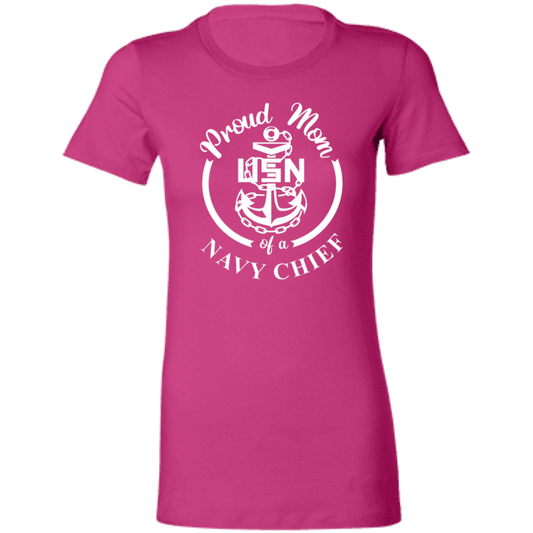 Proud Mom White Design Ladies' Favorite T-Shirt