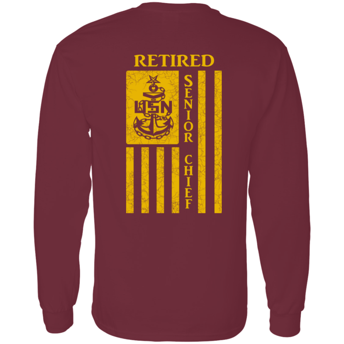 Retired Senior Chief Flag FB LS T-Shirt 5.3 oz.