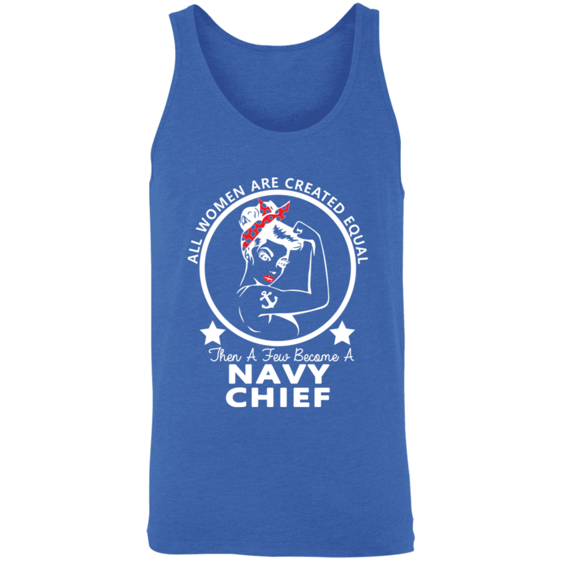 Navy Girl Chief White Unisex Tank