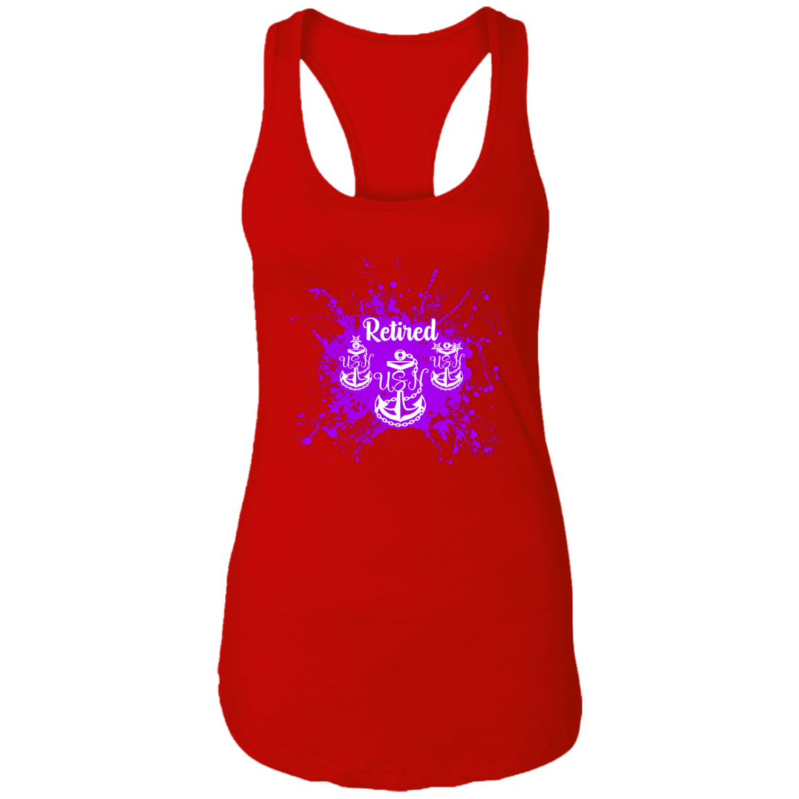 Retired Chief Purple Paint Ladies Racerback Tank