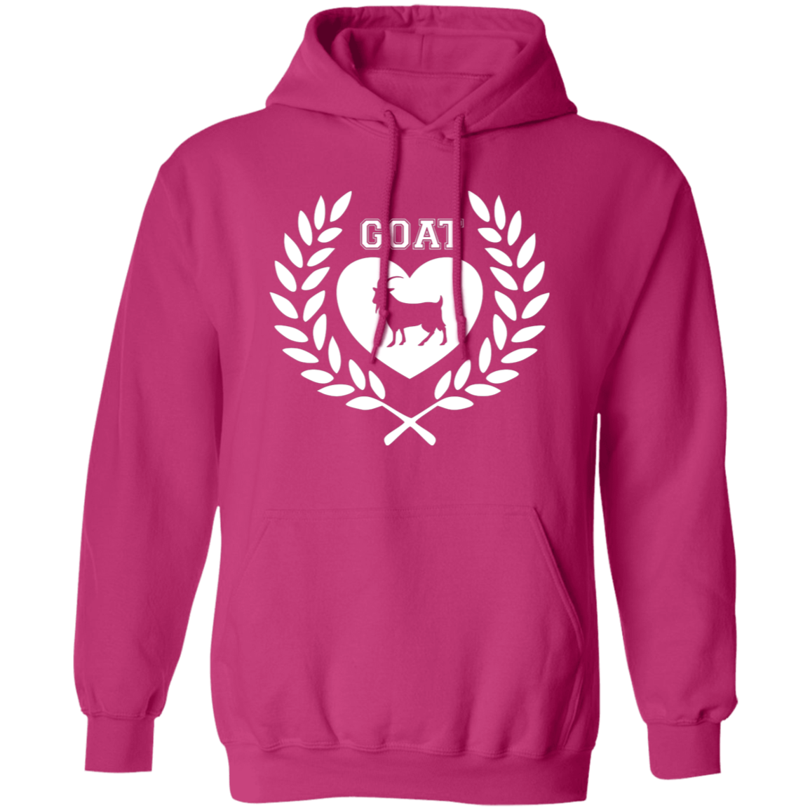 Goat Wreath White Pullover Hoodie