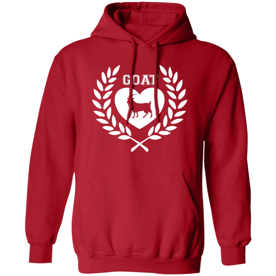 Goat Wreath White Pullover Hoodie