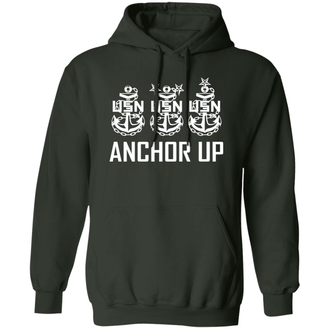 Anchor Up White Design Pullover Hoodie