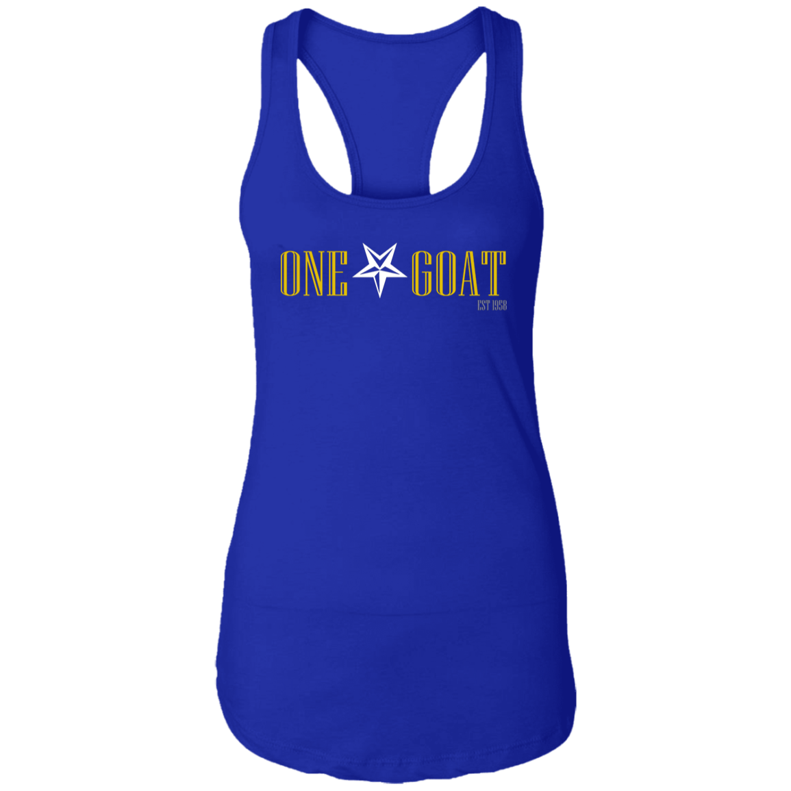 One Star Goat Gold Ladies Racerback Tank