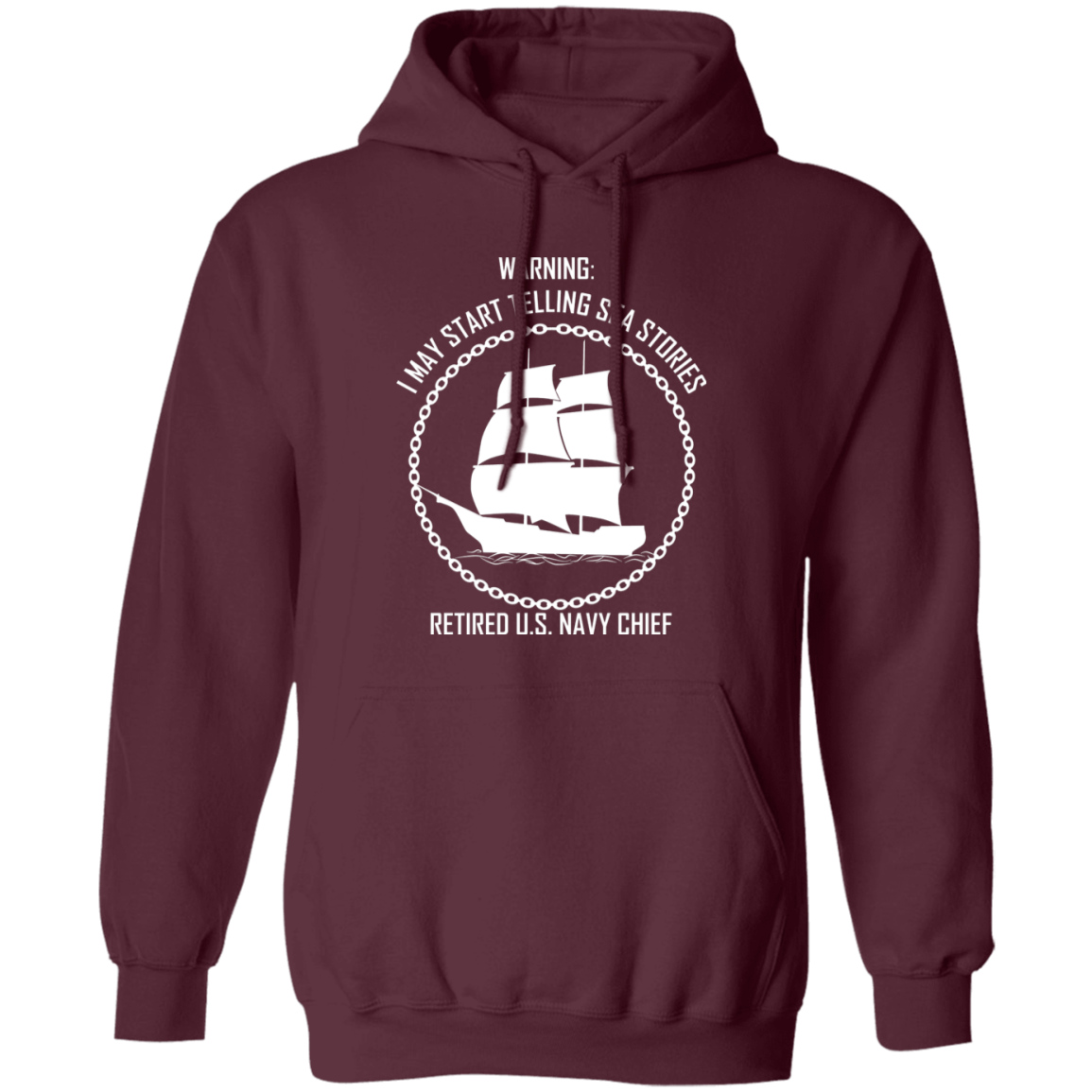 Retired Sea Stories White Pullover Hoodie