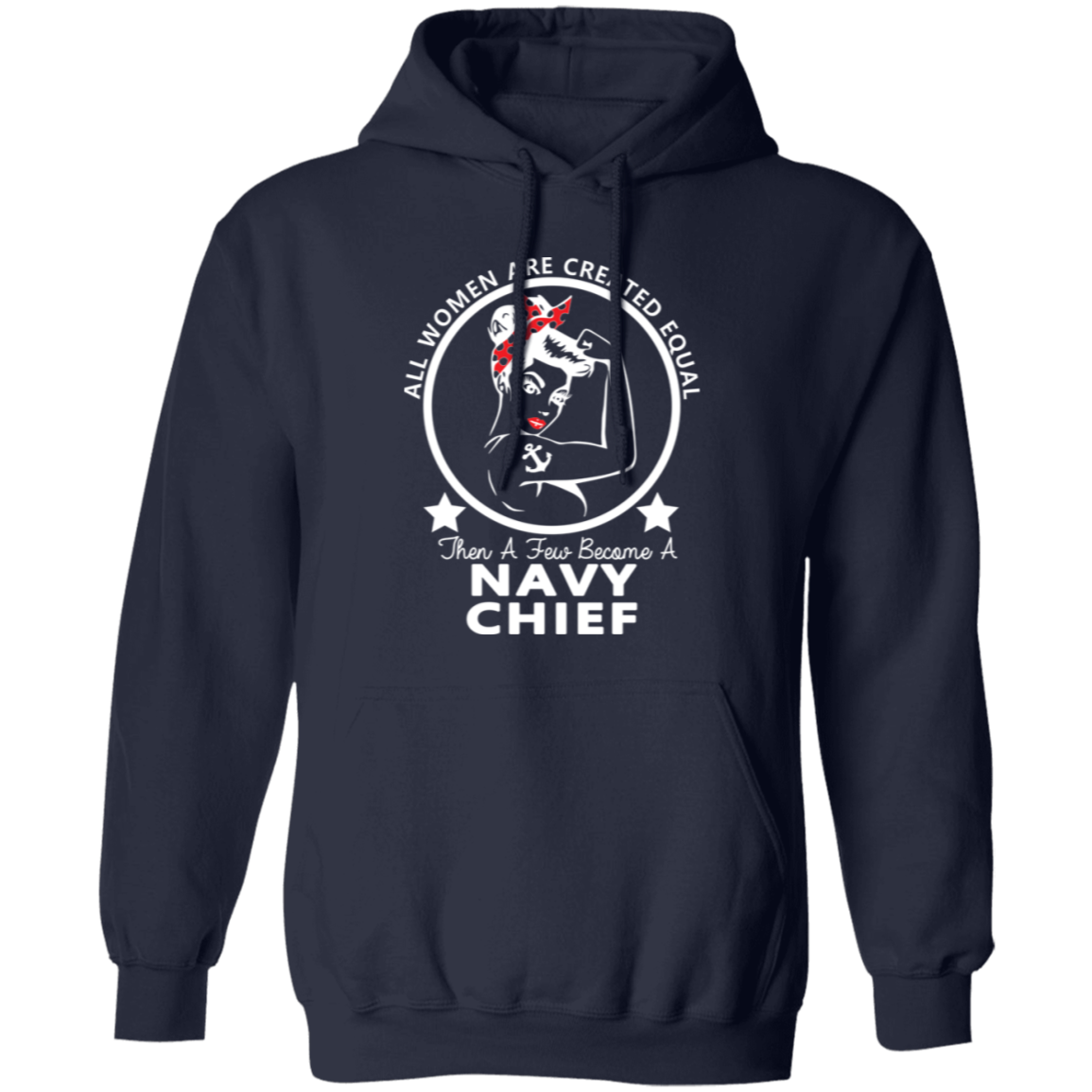 Navy Girl Chief White Pullover Hoodie