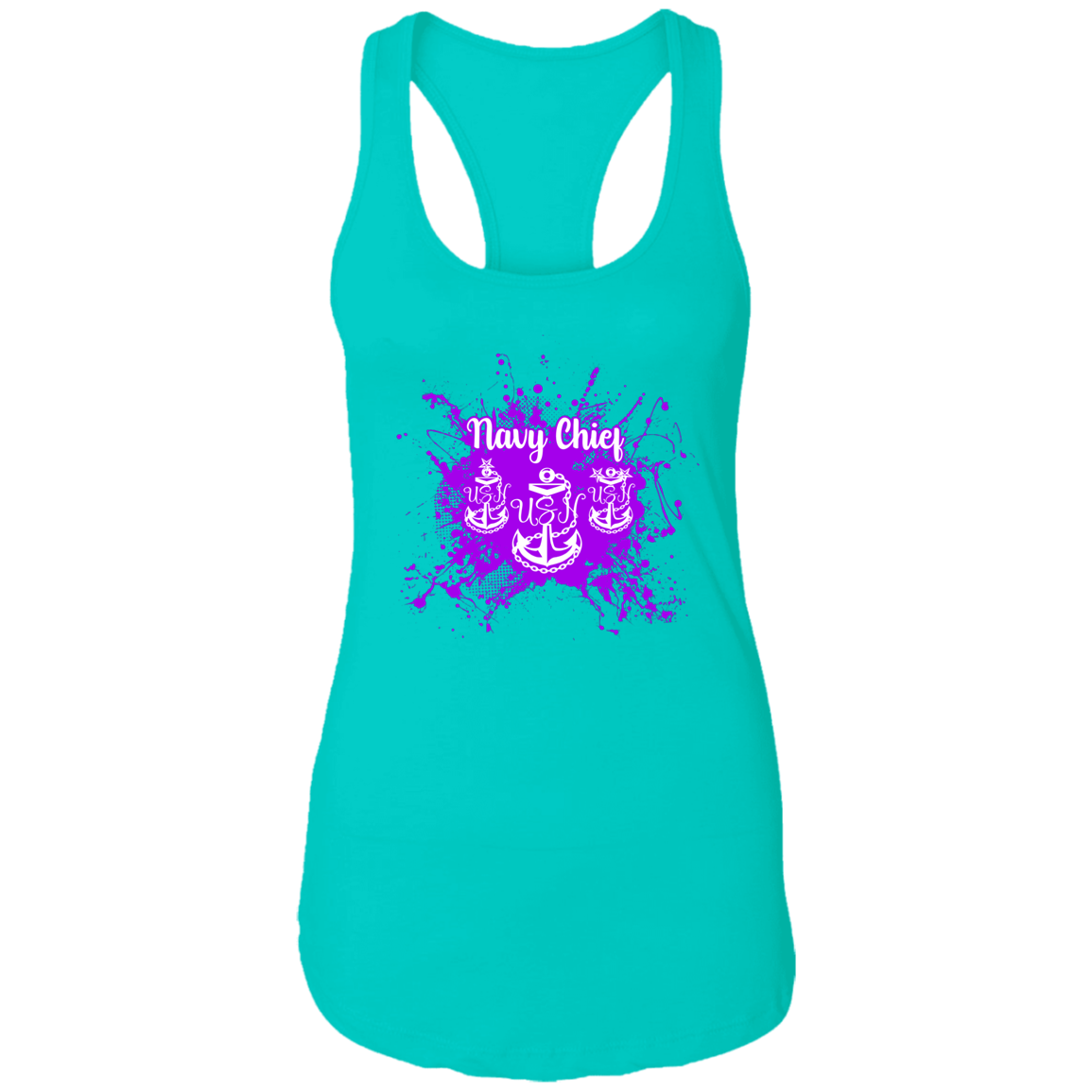 Navy Chief Purple Paint Ladies Racerback Tank