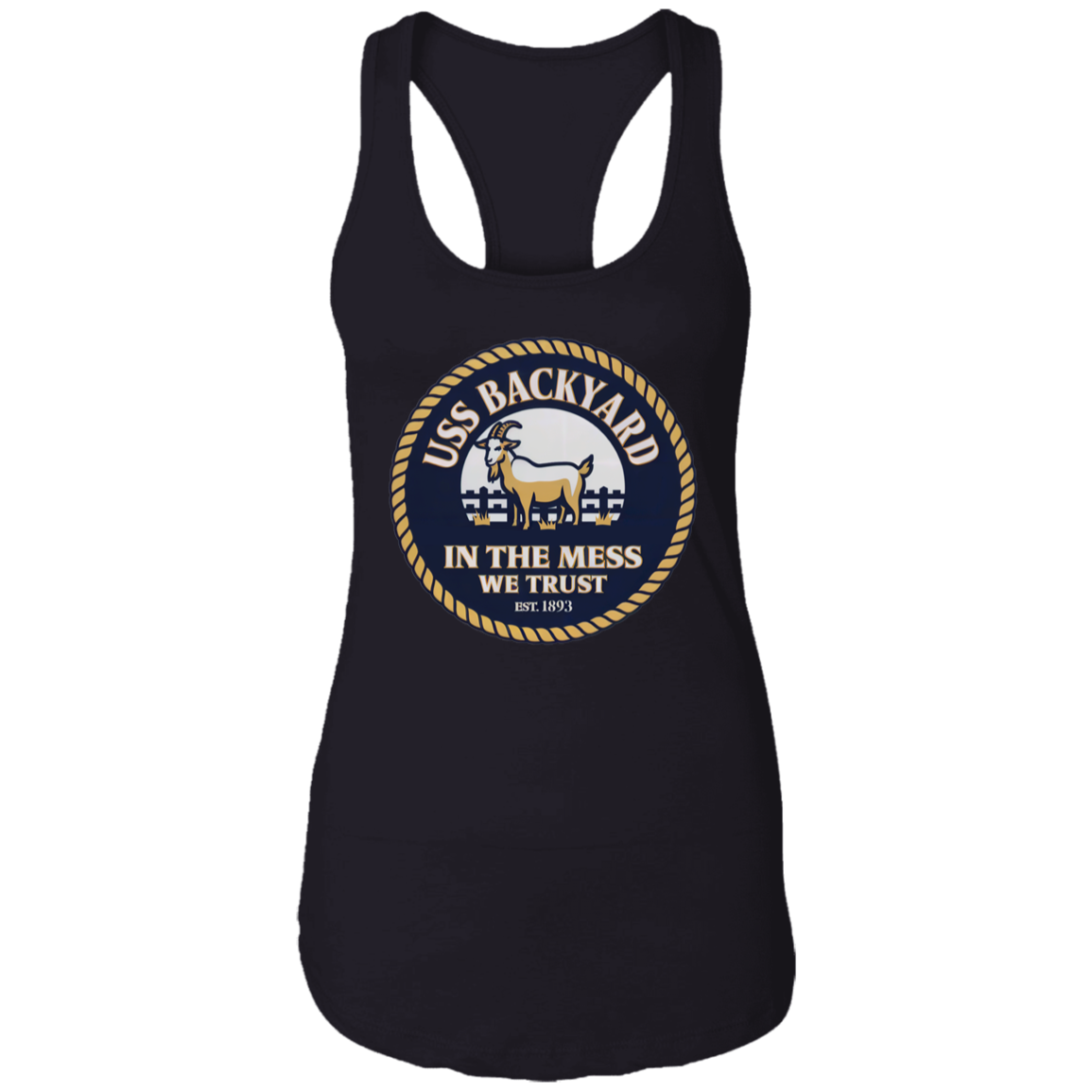 USS Backyard Ladies Racerback Tank