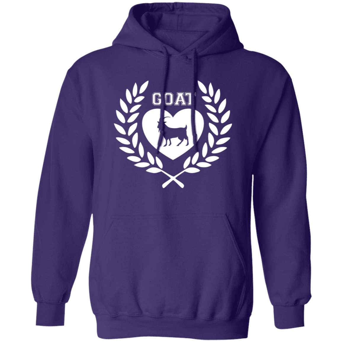Goat Wreath White Pullover Hoodie