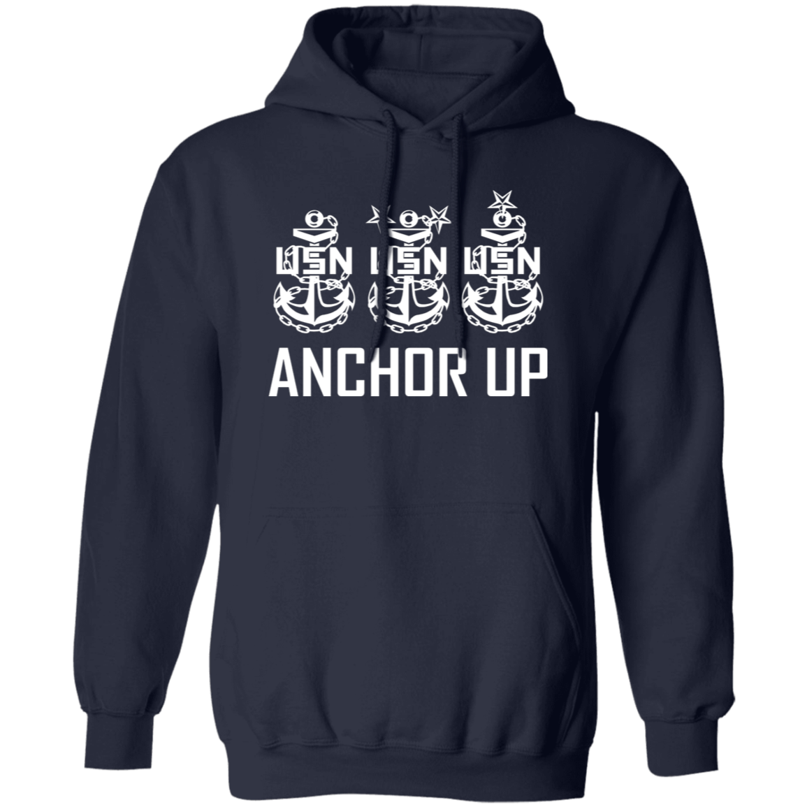 Anchor Up White Design Pullover Hoodie