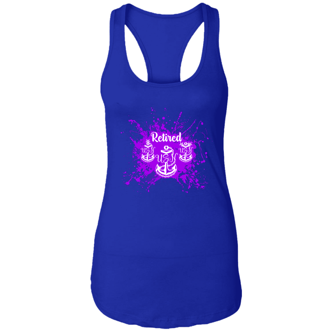 Retired Chief Purple Paint Ladies Racerback Tank