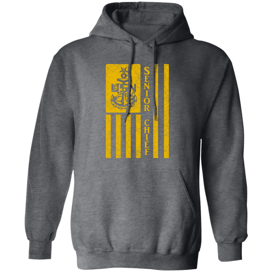 Senior Chief Flag Gold Pullover Hoodie