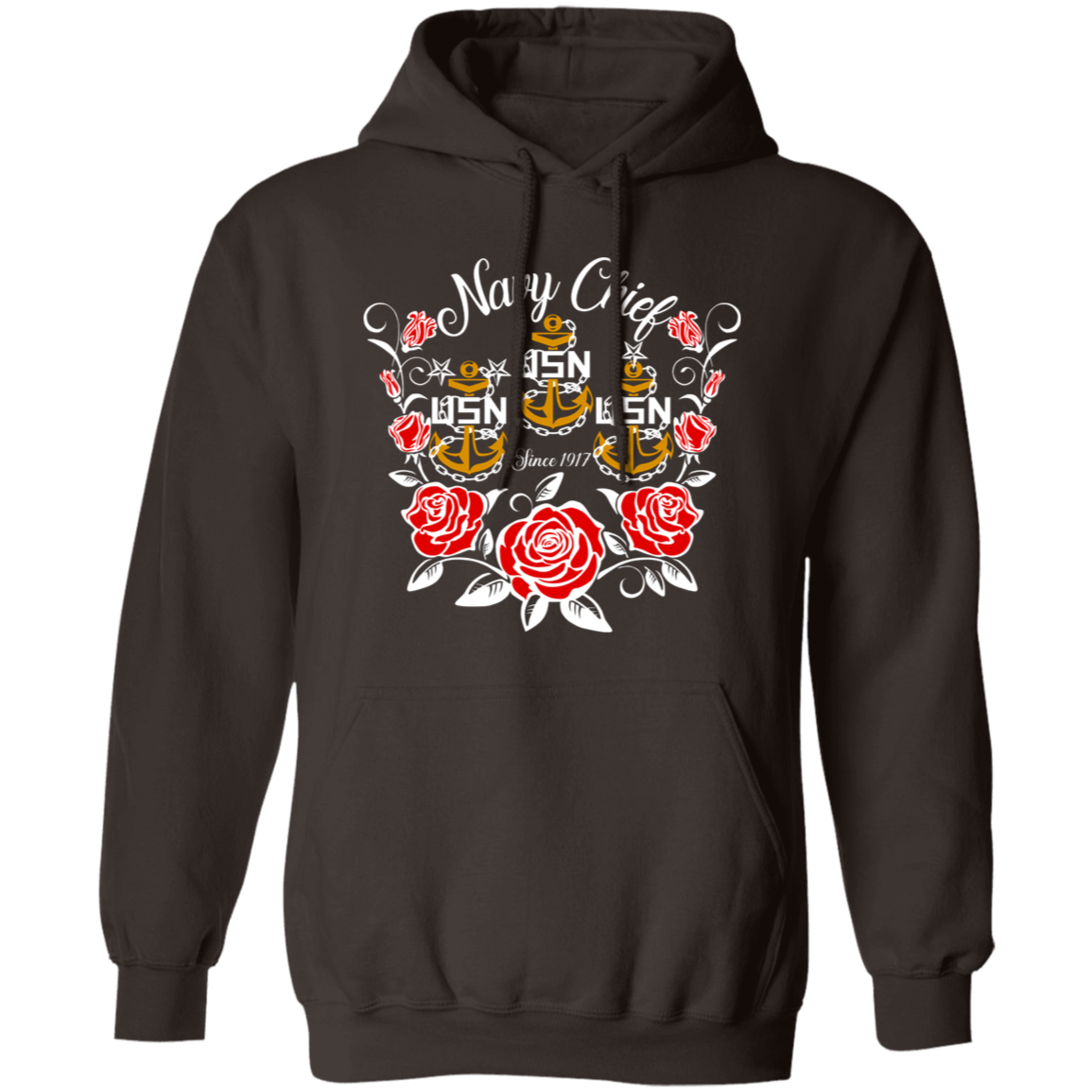 Navy Chief Rose Gold Pullover Hoodie
