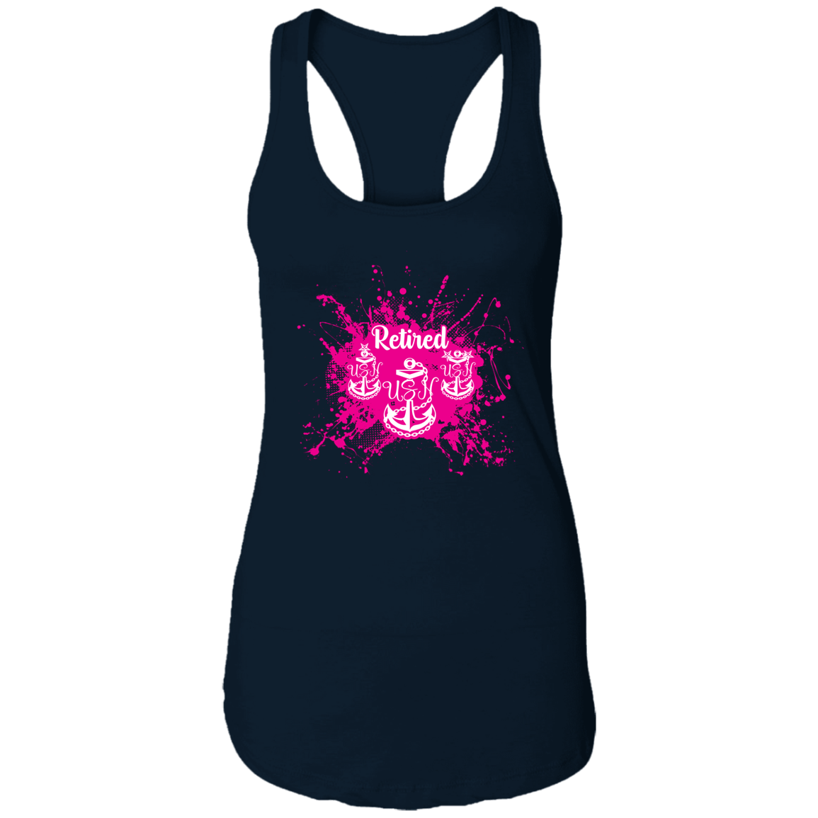 Retired Chief Pink Paint Ladies Racerback Tank
