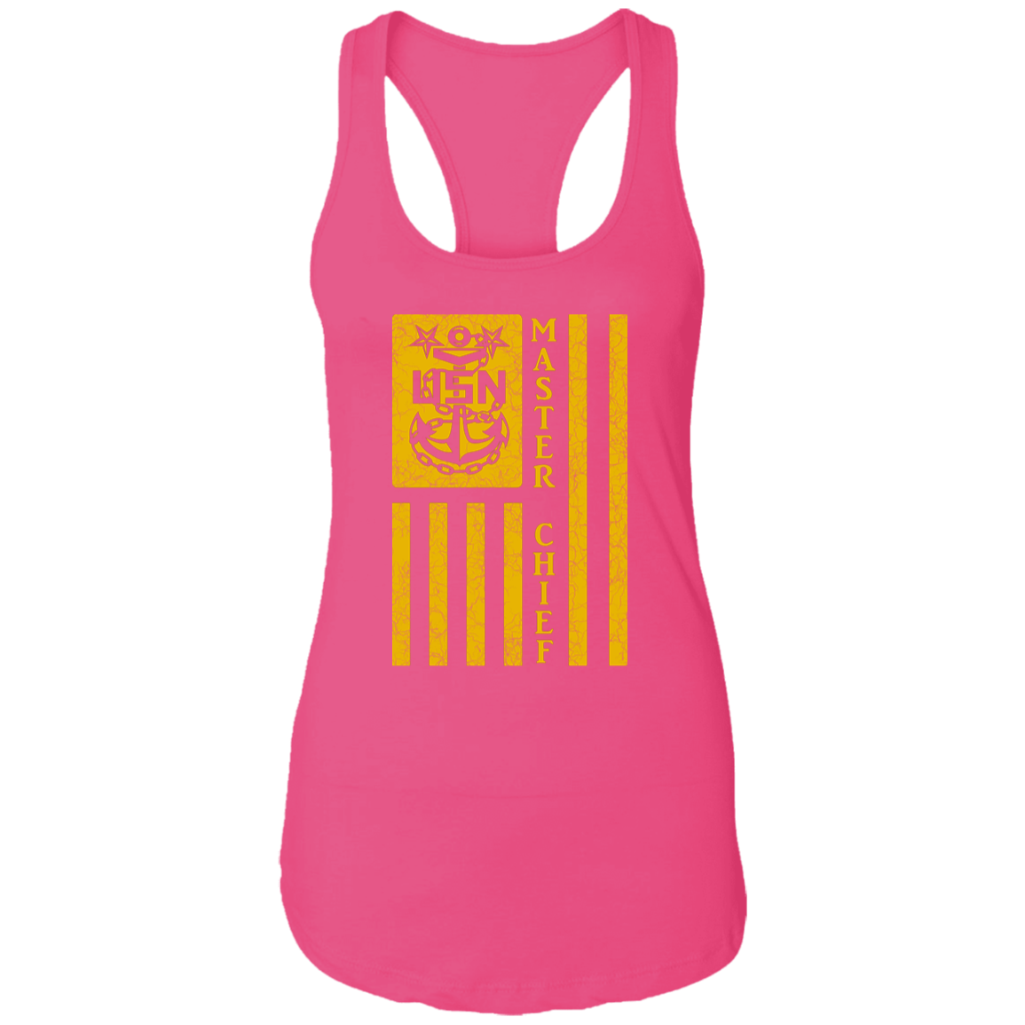 Master Chief Flag Gold Ladies Racerback Tank