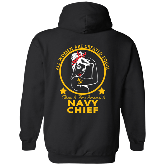 Navy Girl Front and Back Pullover Hoodie