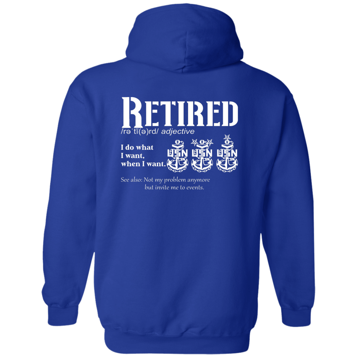 Retired Definition White Zip Up Hooded Sweatshirt