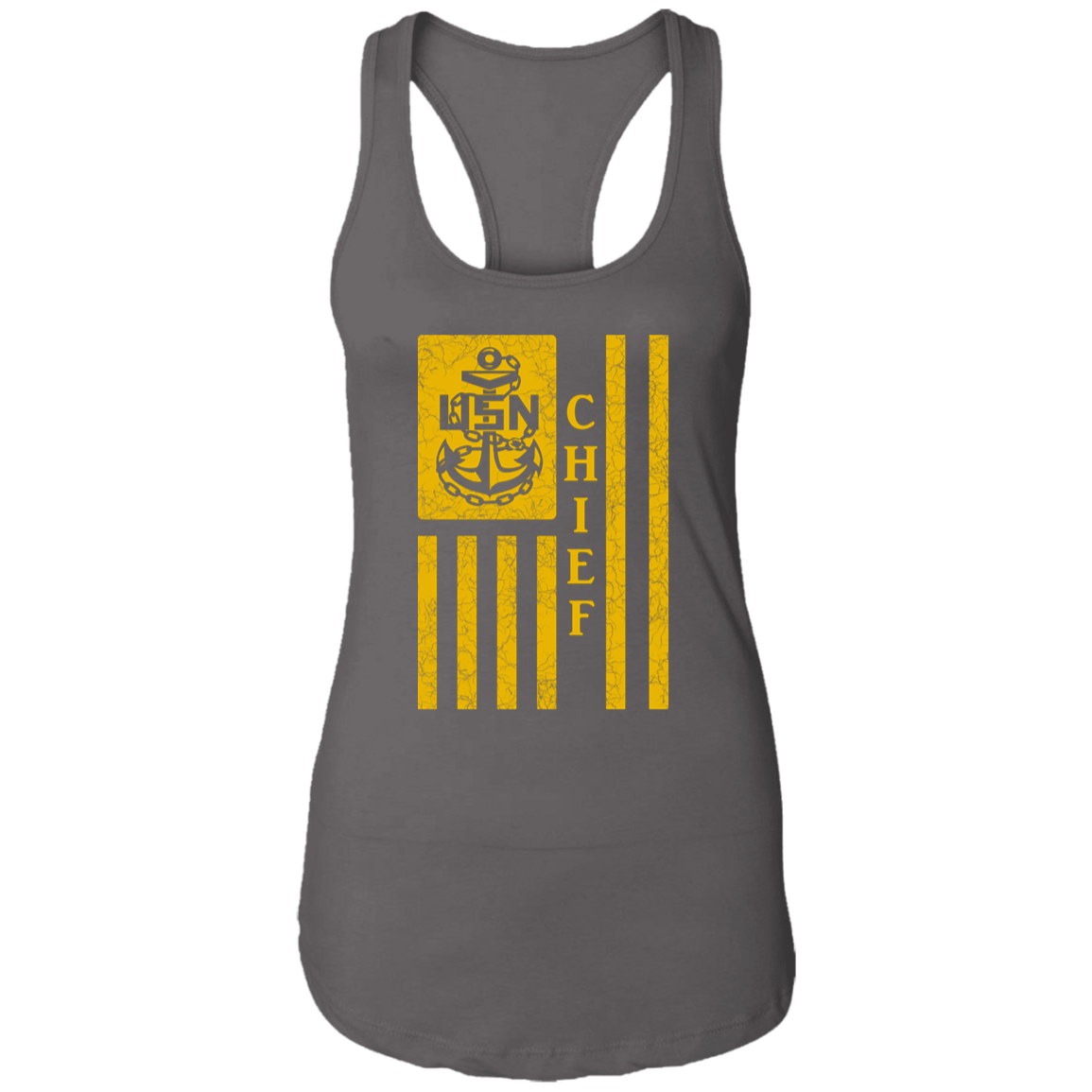 Chief Flag Gold Ladies Racerback Tank
