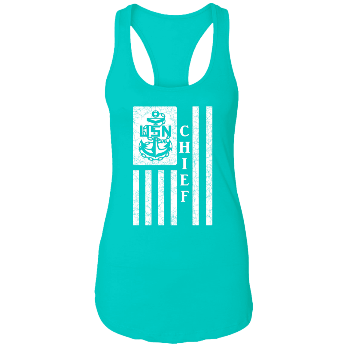 Chief Flag White Ladies Racerback Tank