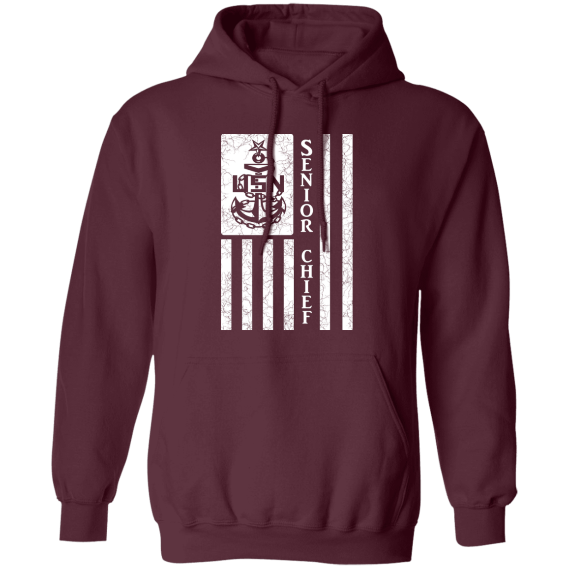 Senior Chief Flag White Pullover Hoodie