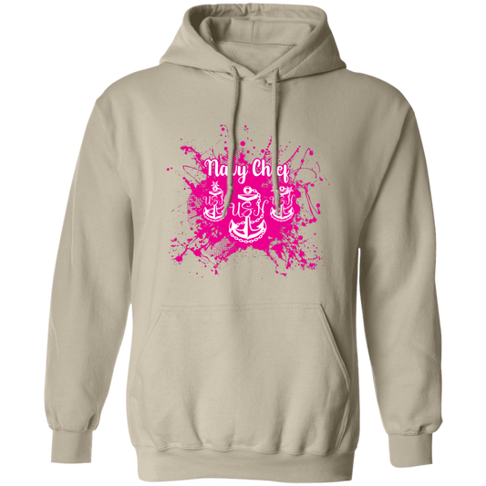 Navy Chief Pink Paint Pullover Hoodie