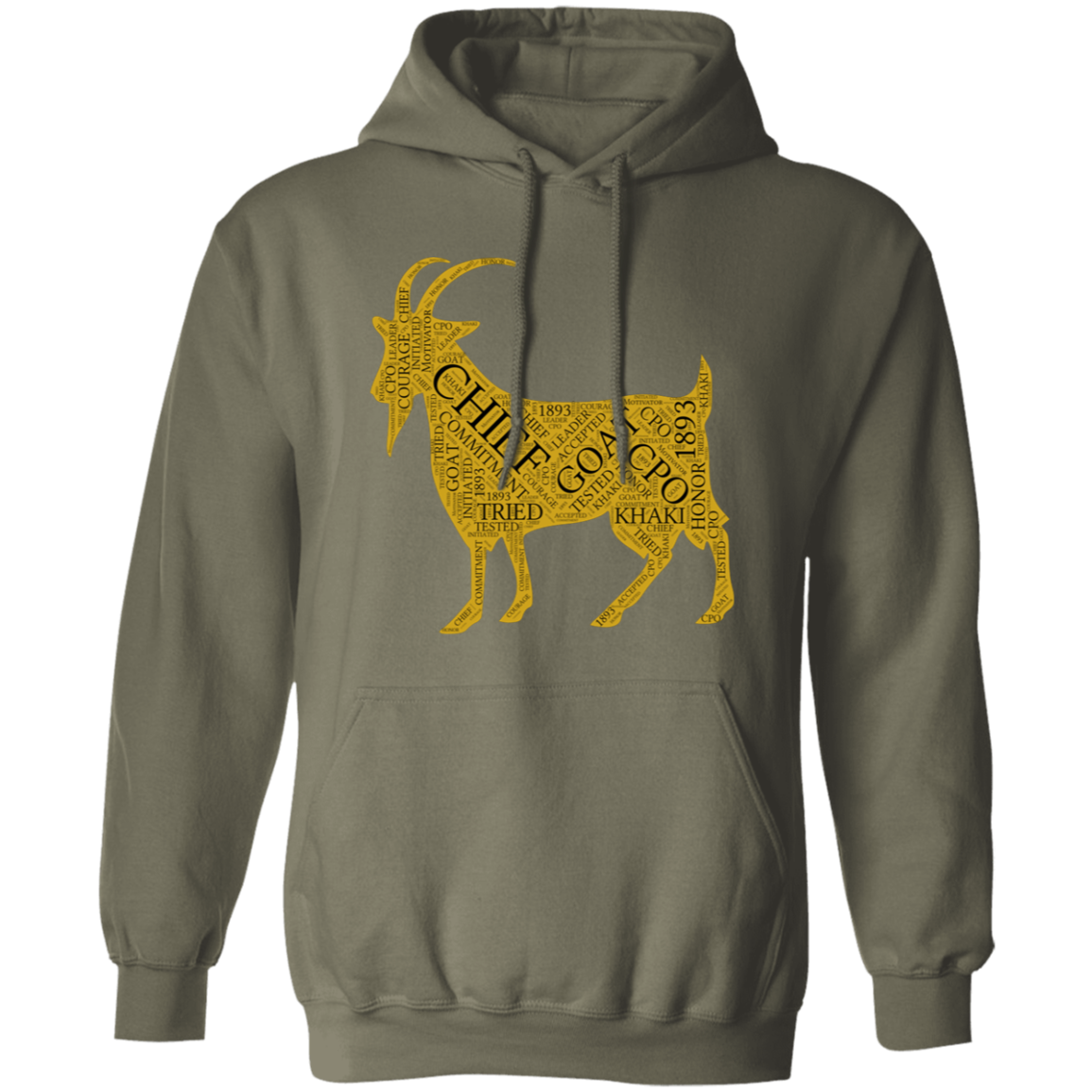 Goat Word Gold Pullover Hoodie