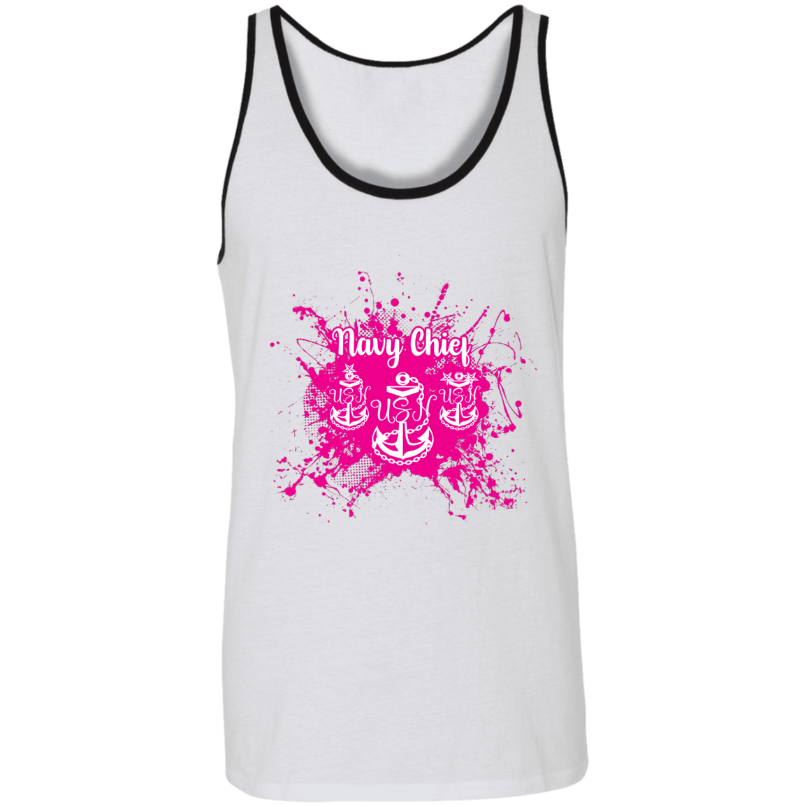 Navy Chief Pink Paint Unisex Tank