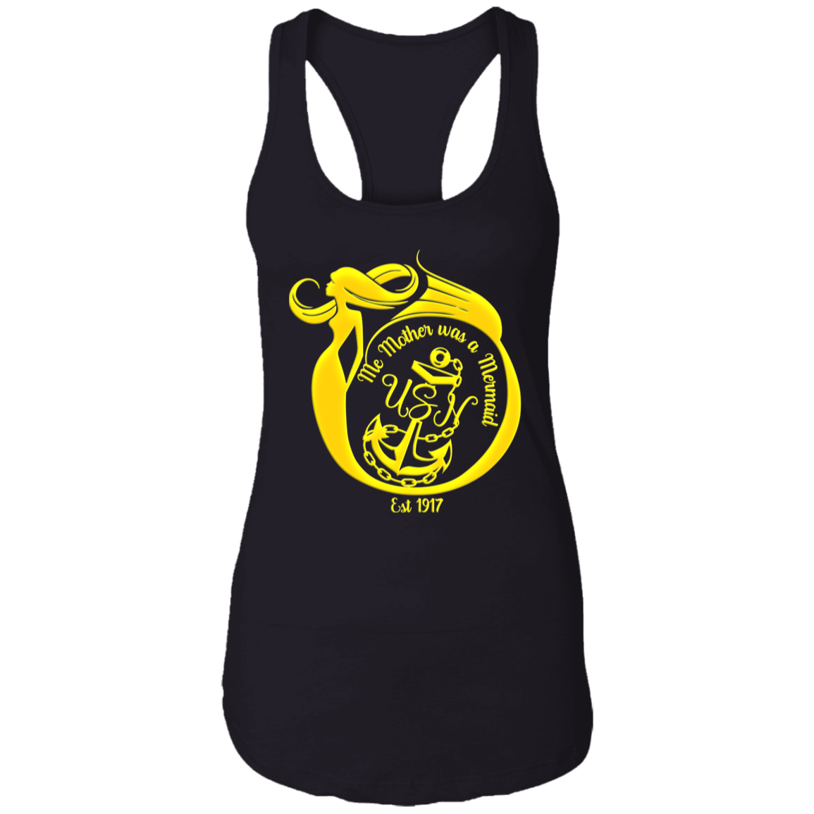 Me Mother Gold Ladies Racerback Tank