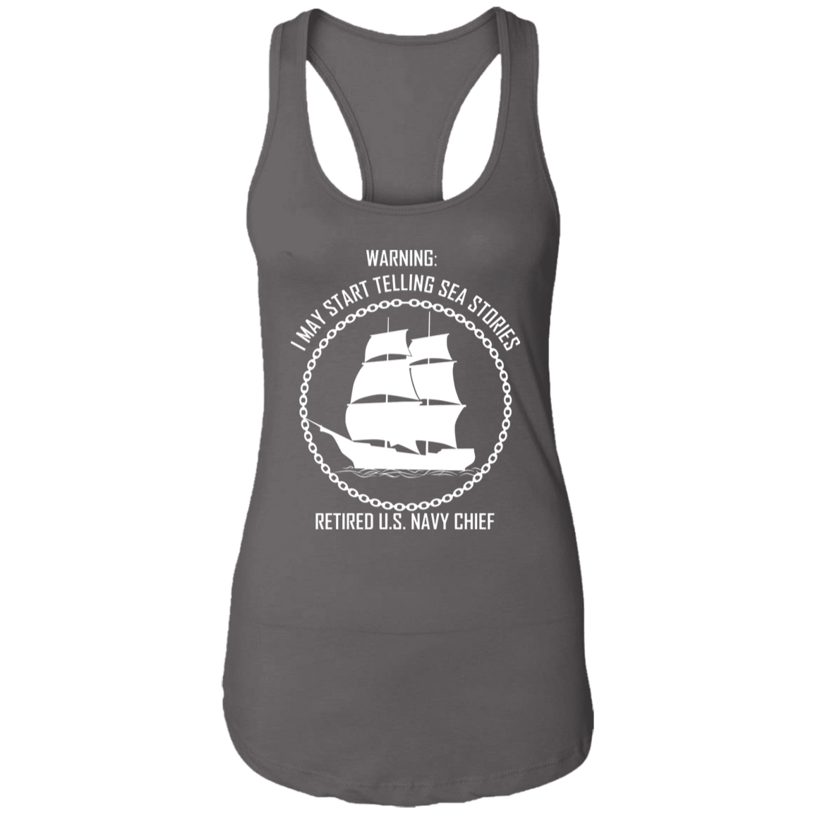 Retired Sea Stories White Ladies Racerback Tank