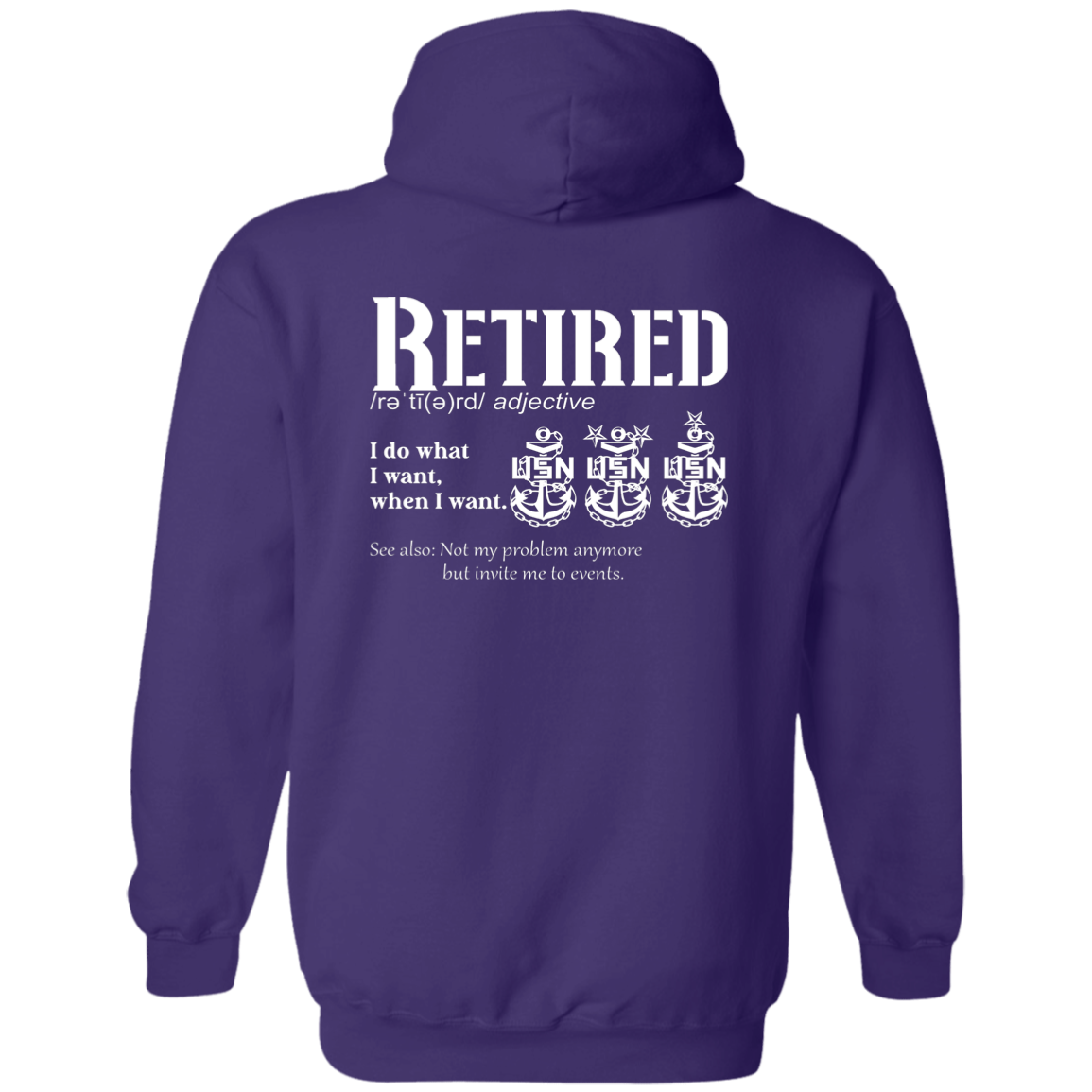 Retired Definition White Zip Up Hooded Sweatshirt