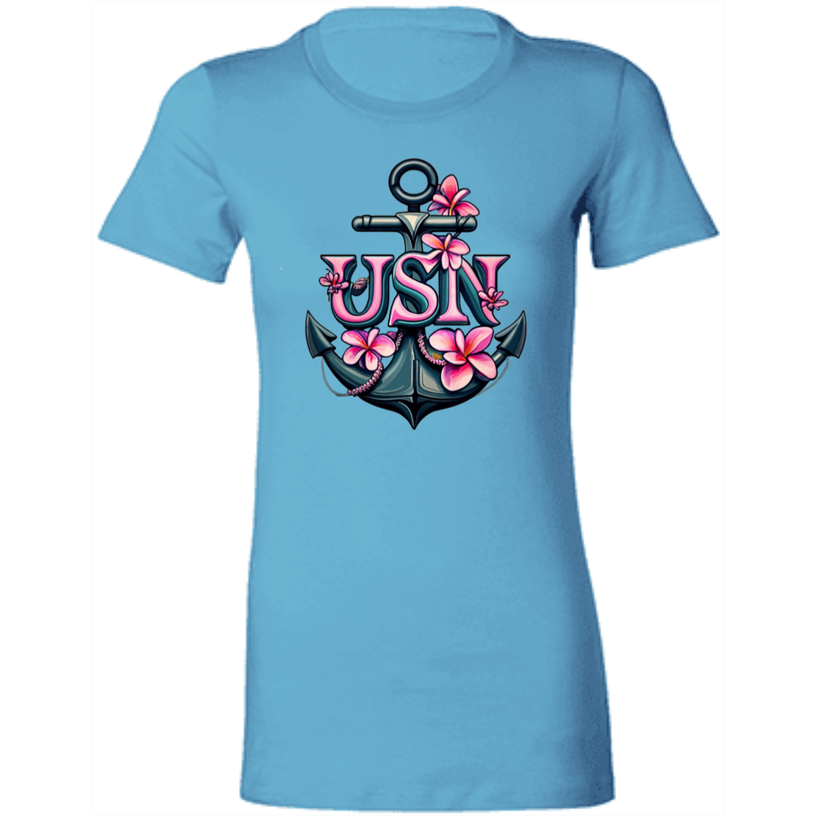 Pink Flower Anchor Ladies' Favorite T-Shirt