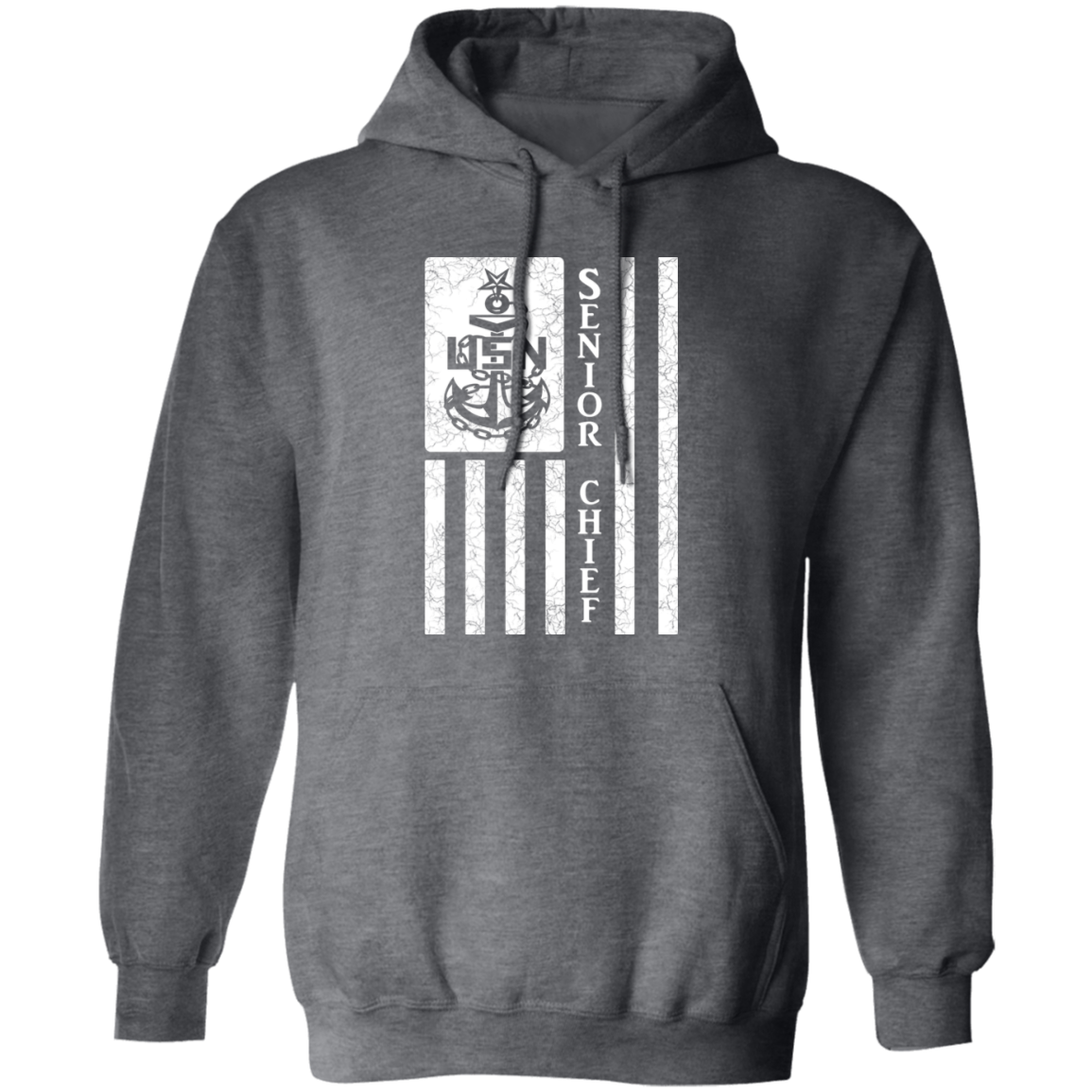 Senior Chief Flag White Pullover Hoodie