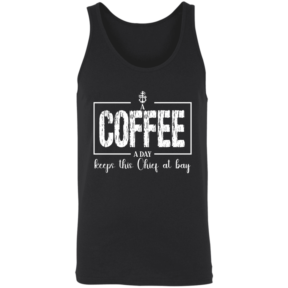 A Coffee a Day White Design Unisex Tank