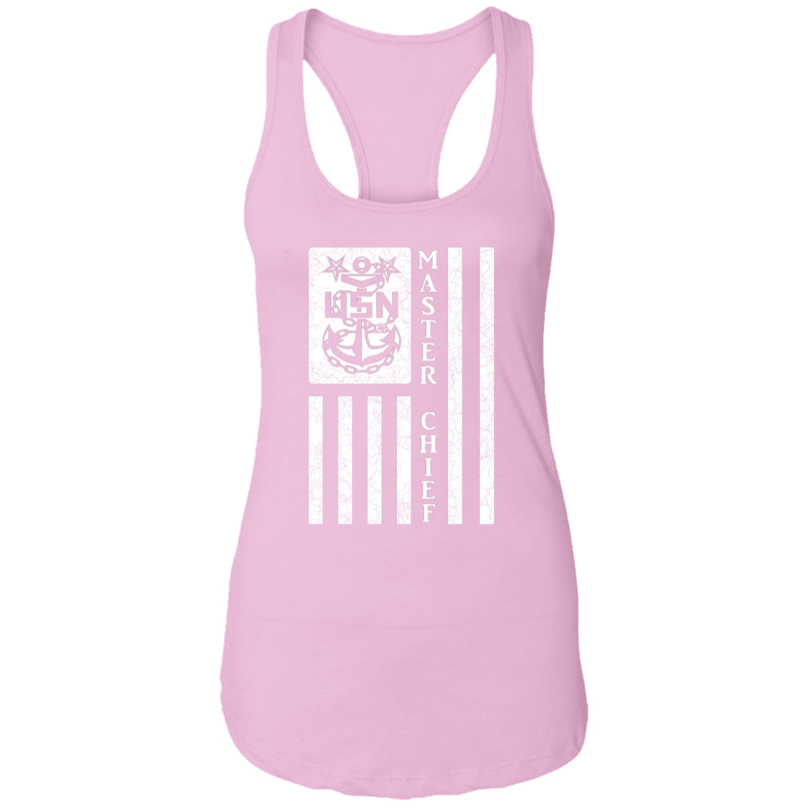 Master Chief Flag White Ladies Racerback Tank