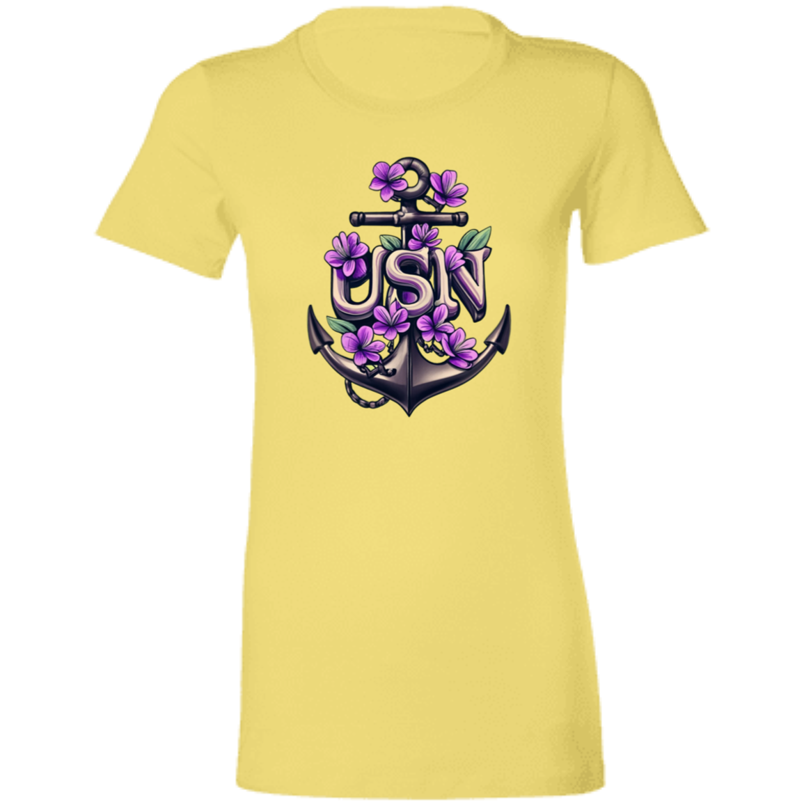 Purple Flower Anchor Ladies' Favorite T-Shirt